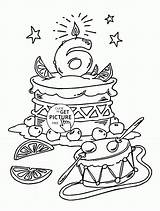 Birthday Coloring Pages Happy Printable 6th Kids Holiday Color Print Elmo Wuppsy Cake Printables Anniversary Book Getcolorings Sesame Digi Street sketch template