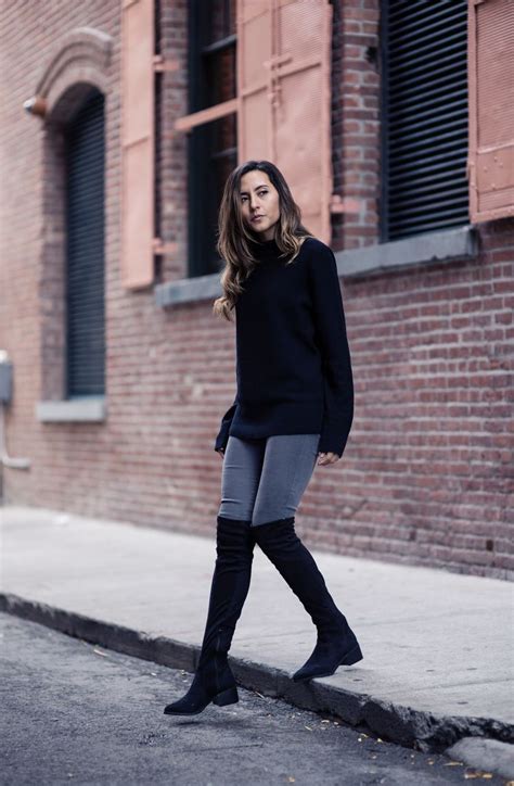 how to wear over the knee boots in fall just the design black boots