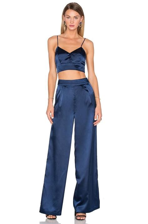 house of harlow 1960 of satin pants size 8 m 29 30 crop top skirt