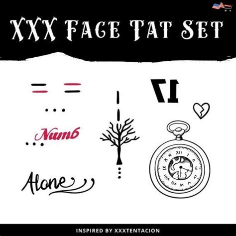 xxxtentacion temporary face tattoos for halloween cosplay
