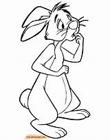 Rabbit Coloring Pooh Pages Winnie Friends Disney Nervous Popular Funstuff Disneyclips sketch template