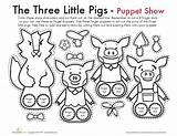 Pigs Puppets Worksheets Tales Cerditos Retelling Visiter Cochons sketch template