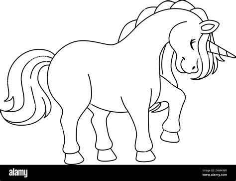 unicorn   forest coloring page isolated stock vector image art alamy