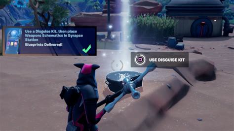 disguise kit  place weapon schematics  synapse station location fortnite youtube