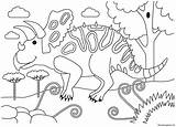 Torosaurus Stegosaurus Sheets Dinosaurs sketch template
