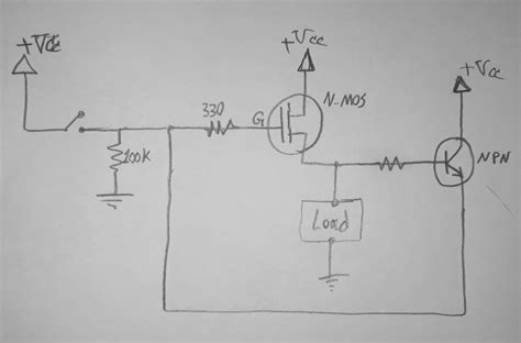 mosfet  npn latching switch electrical engineering stack exchange