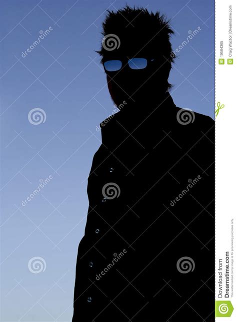 Silhouette Of Man With Glasses Stock Image Image Of