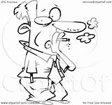Smoking Cartoon Outline Clip Businessman Toonaday Illustration Royalty Rf Ron Leishman Clipart sketch template