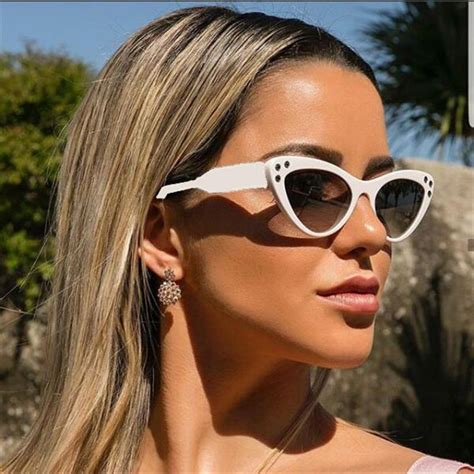 sexy white cat eye sunglasses women 2018 fashion sun
