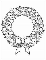 Christmas Coloring Wreath Pages sketch template