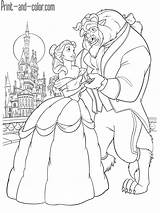 Coloring Pages Color Beast Beauty Print Disney Princess Colouring Belle Drawing Girls Choose Board sketch template