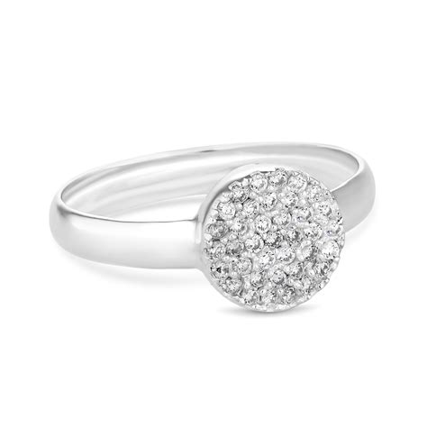simply silver sterling silver  white cubic zirconia disc sized ring