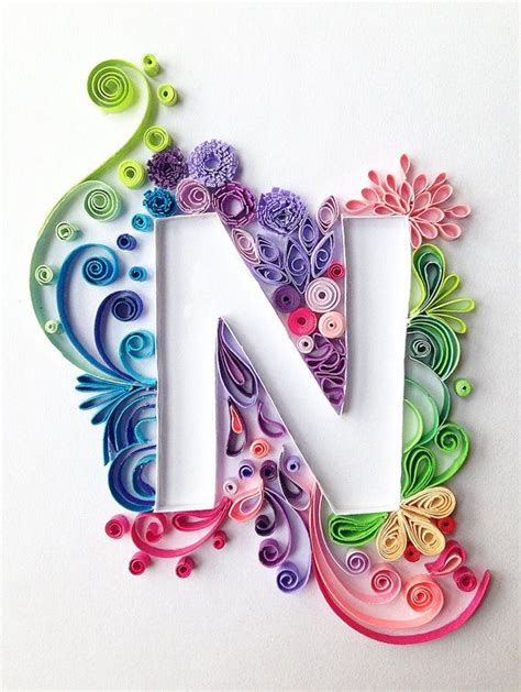 custom  quilling letter notebook journal  whynothandmade