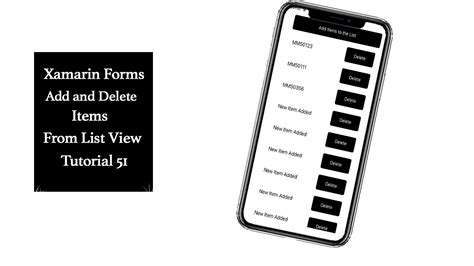 xamarin forms add  delete items  list mvvm  youtube
