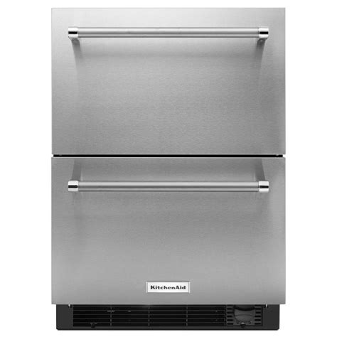 kitchenaid  cu ft double drawer refrigerator freezer  stainless steel counter depth