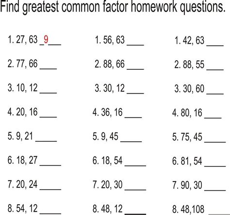 finding gcf  lcm worksheets grade  worksheet
