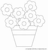 Pot Flowers Coloring sketch template