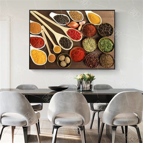 colorful kitchen condiment canvas painting modern mural wall art picture restaurant home