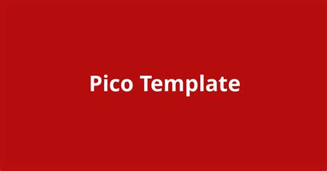 pico template open source agenda