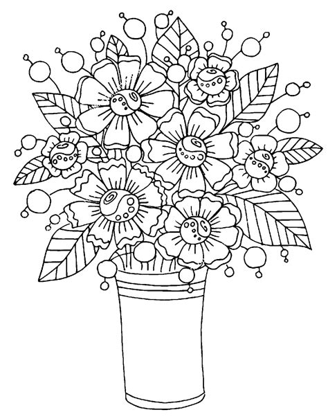 printable flower bouquet coloring pages