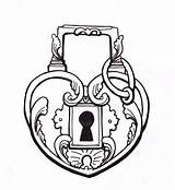 Tattoo Padlock Cadeado Locket Doodle Clipartpanda Chave Fc02 Keyhole sketch template