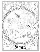 Book Shadows Coloring Grimoire Witchcraft sketch template