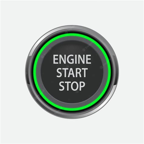 premium vector engine start stop button   green glow