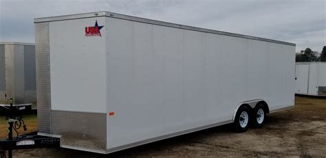 enclosed trailer  white  ad  usa cargo trailer