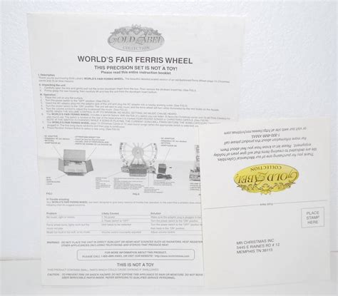 instructions warranty paper  christmas gold label ferris wheel worlds fair