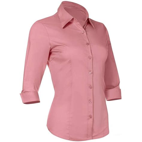 Pier 17 Button Down Shirts For Women 3 4 Sleeve Fitted Dress Shirt