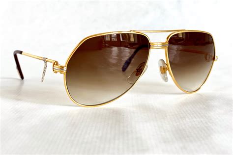 edition cartier vendome louis cartier  gold vintage sunglasses full set