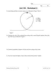 unit viii worksheet  centripetal force worksheet    grade lesson planet