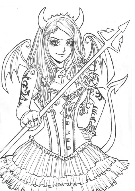 scary anime coloring coloring pages