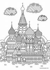 Mandalas Favoreads Pintar Pages Moscow Edificios Ciudades Eb66 Landmarks 1697 sketch template