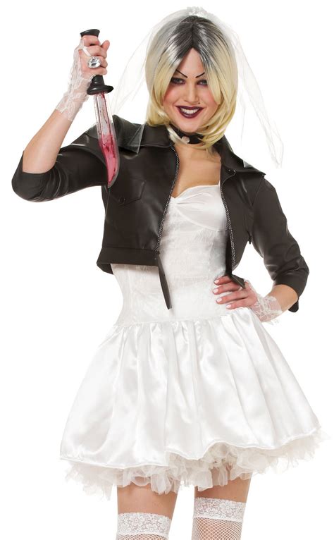 Sexy Womens 80s Bride Of Chucky Halloween Fancy Dress Costume Medium Ebay