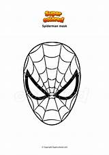 Spiderman Maschera Colorare Disegno Mask Maske Ausmalbild Ausmalbilder Ragnatela Lancia Bild Supercolored sketch template