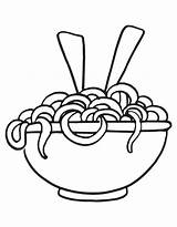 Macaroni Colorear Spaghetti sketch template