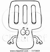 Spatula Mascot Surprised Clipart Cartoon Thoman Cory Outlined Coloring Vector sketch template