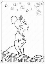 Tiana Coloring Pages Printable Disney Under Stars sketch template
