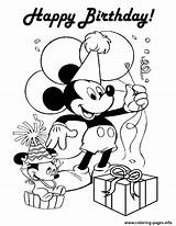 Birthday Coloring Mickey Pages Disney Mouse Happy Printable Minnie Print Colouring Color Info Kids Book Az Bake Library Clipart Cartoon sketch template