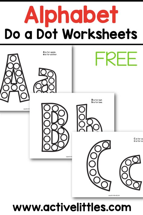 printable dot alphabet worksheets active littles