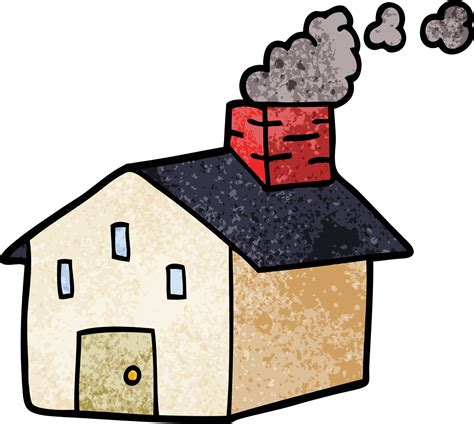 tekenfilm tekening huis met roken schoorsteen    vectors vector bestanden