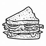 Sandwich Kleurend Malbuch sketch template