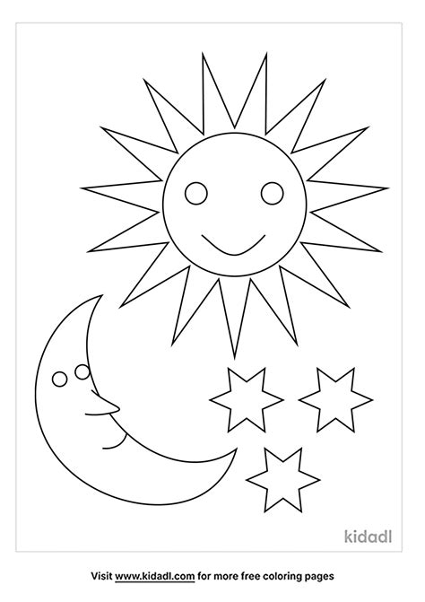 coloring page  sun moon  stars  earth coloring pages moon