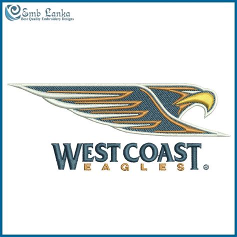 west coast eagles logo embroidery design emblankacom