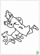 Tintin Coloring Pages Dinokids Running Kids Dog Snowy Milou His Gif Close Print sketch template