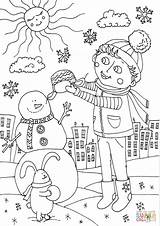 Coloring January Pages Peter Boy Winter Printable Seasons sketch template