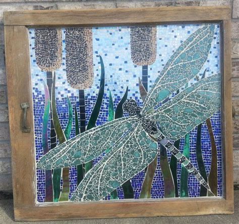 Ooak Stained Glass Dragonfly Mosaic On By