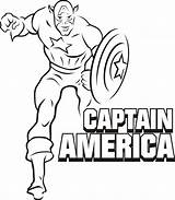 Coloring Pages Superhero America Kids Captain sketch template