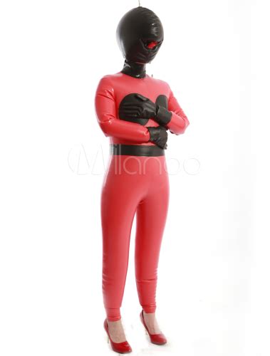 halloween red air inflation latex catsuit costumeslivecom